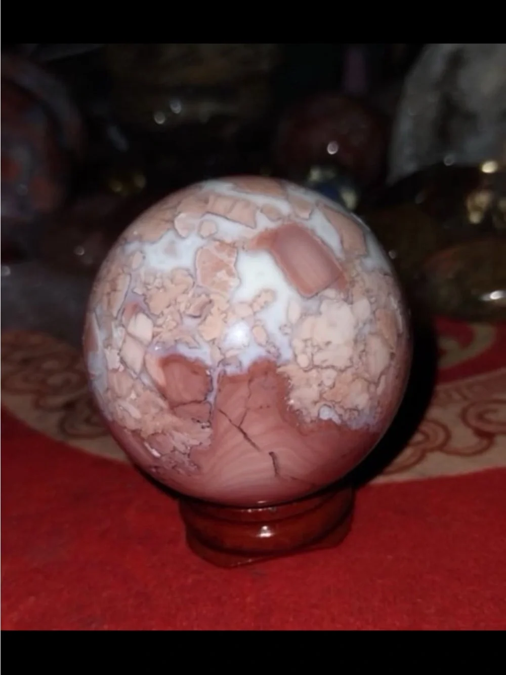 Cotton candy agate sphere
